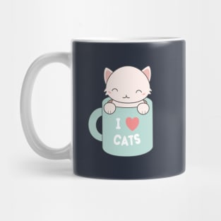 Kawaii Cute I love cats t-shirt Mug